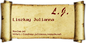 Liszkay Julianna névjegykártya